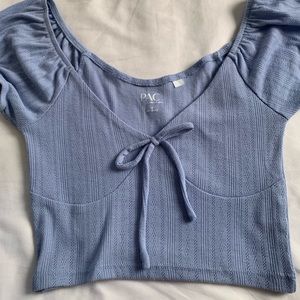 Light blue corset like top with bow